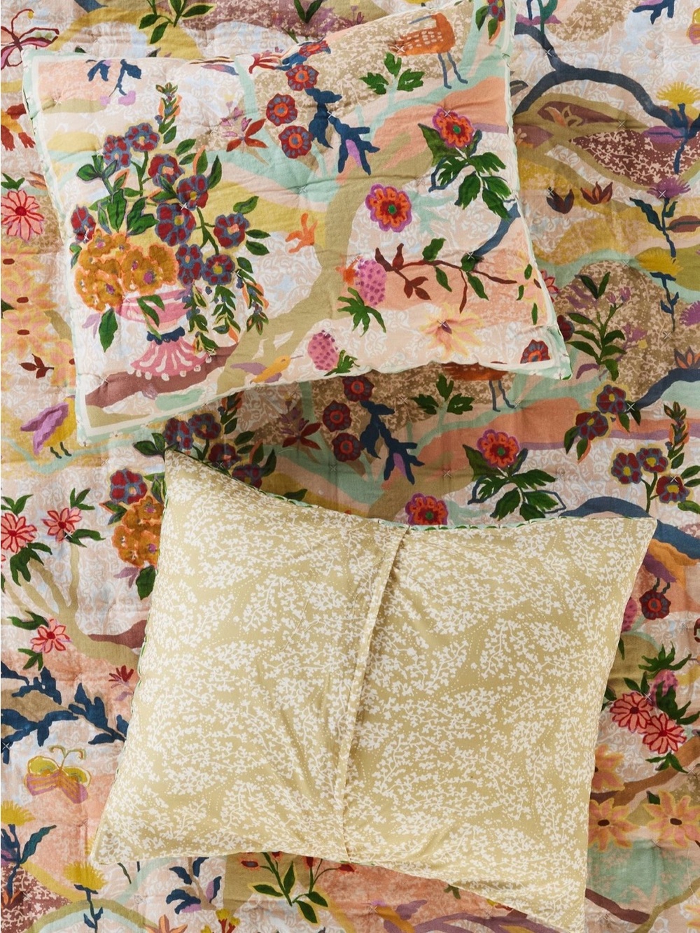 Anthropologie The Printed Textured Cotton Pillow Shams, Set of 2, King